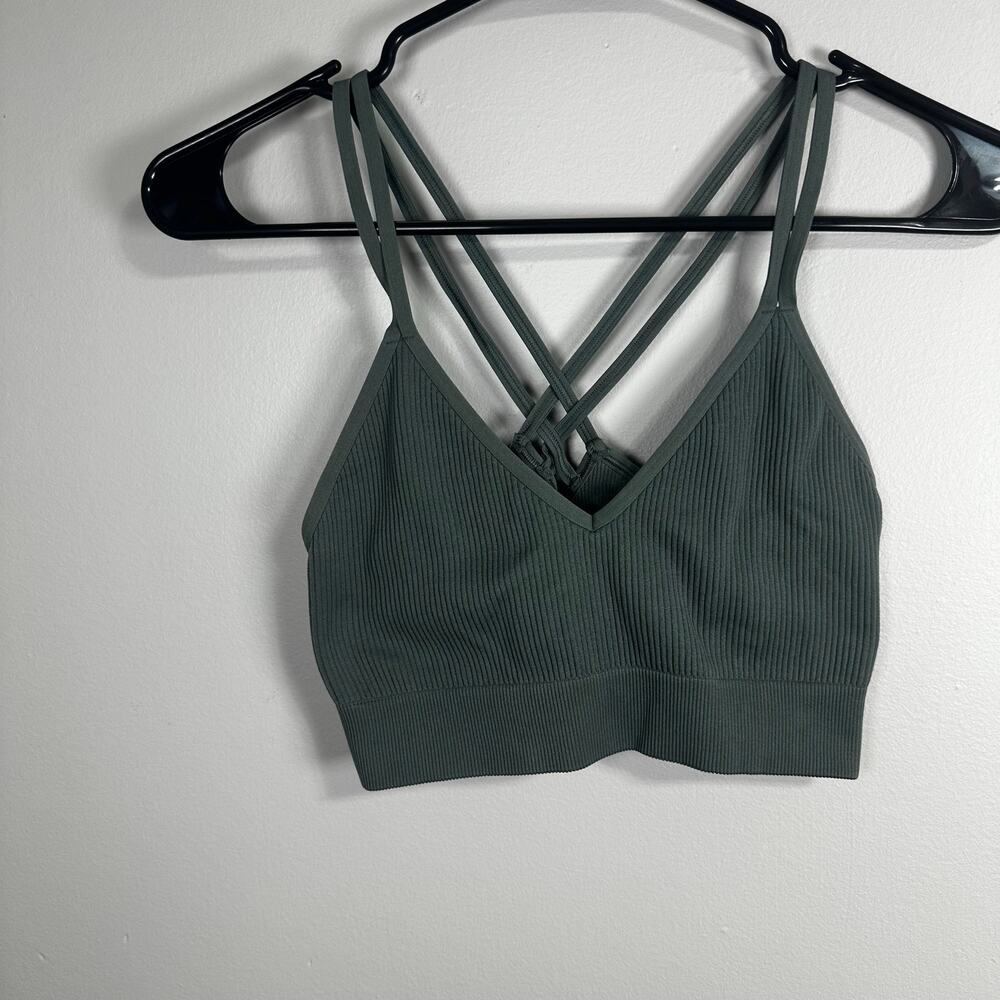 Aerie Ribbed Seamless Strappy Athletic Sports Bra